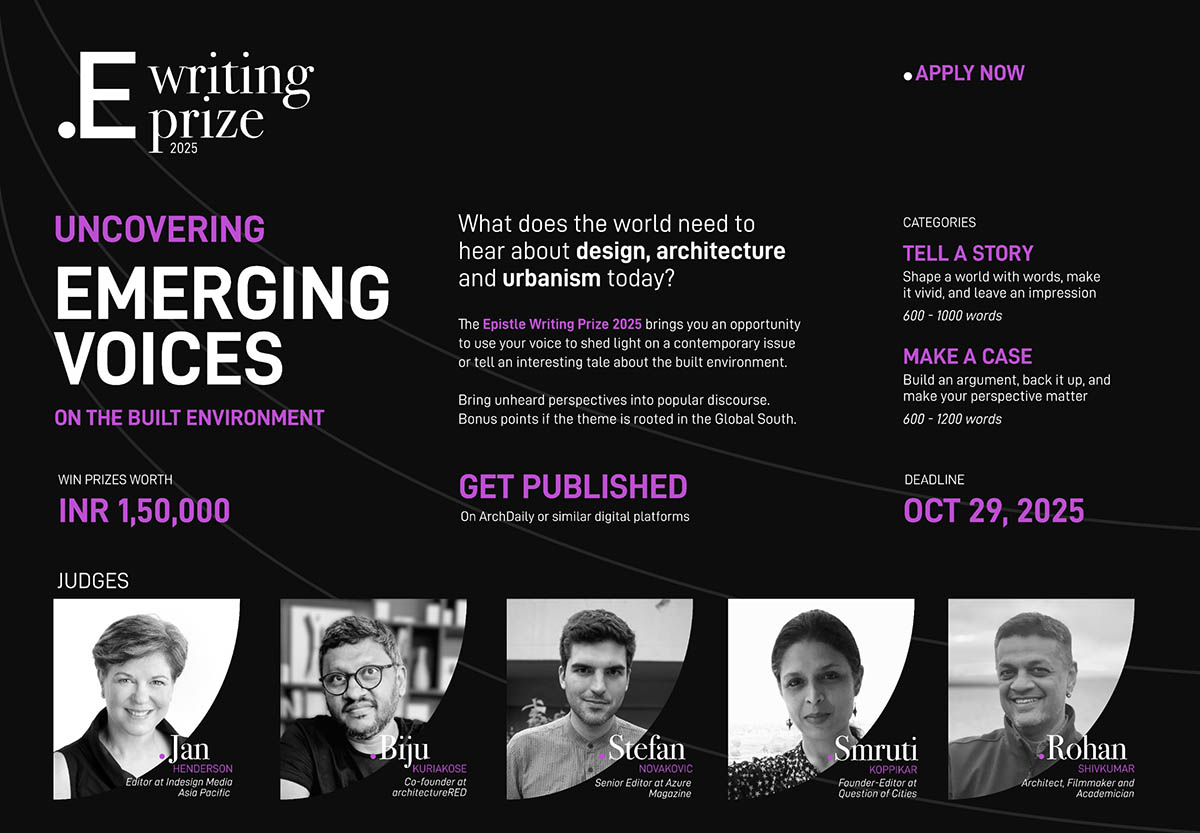 Epistle lancia la seconda edizione del premio annuale per la scrittura su design, architettura e ambiente