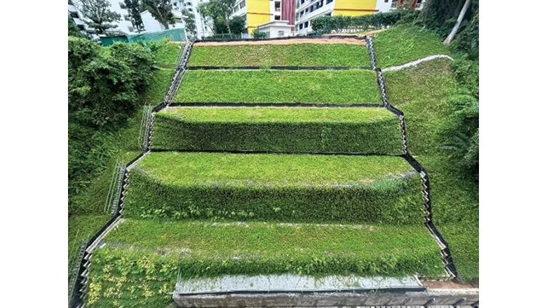 GeoBarrier al Furama Riverfront Hotel: stabilizzazione premiata di una pendenza di 22 metri in Singapore