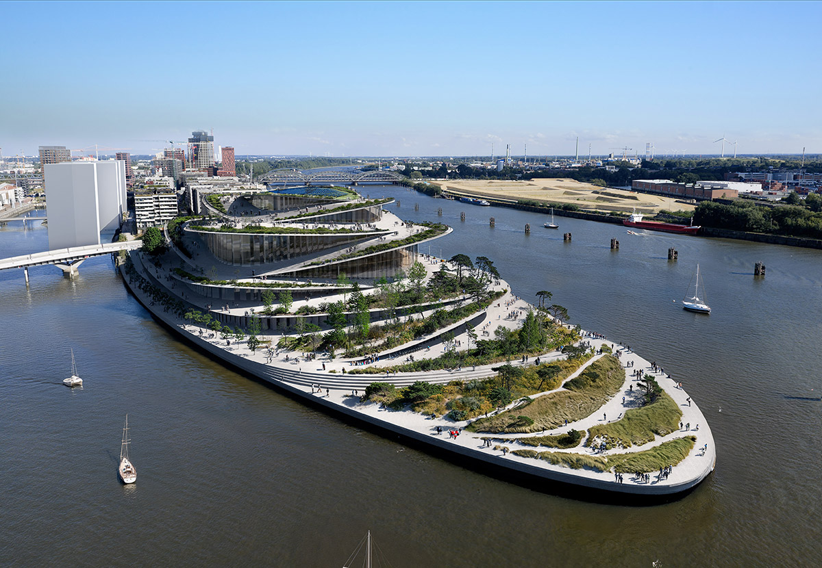 Amburgo: BIG disegna la nuova sede dell'Opera di Stato con terrazze concentriche sul porto