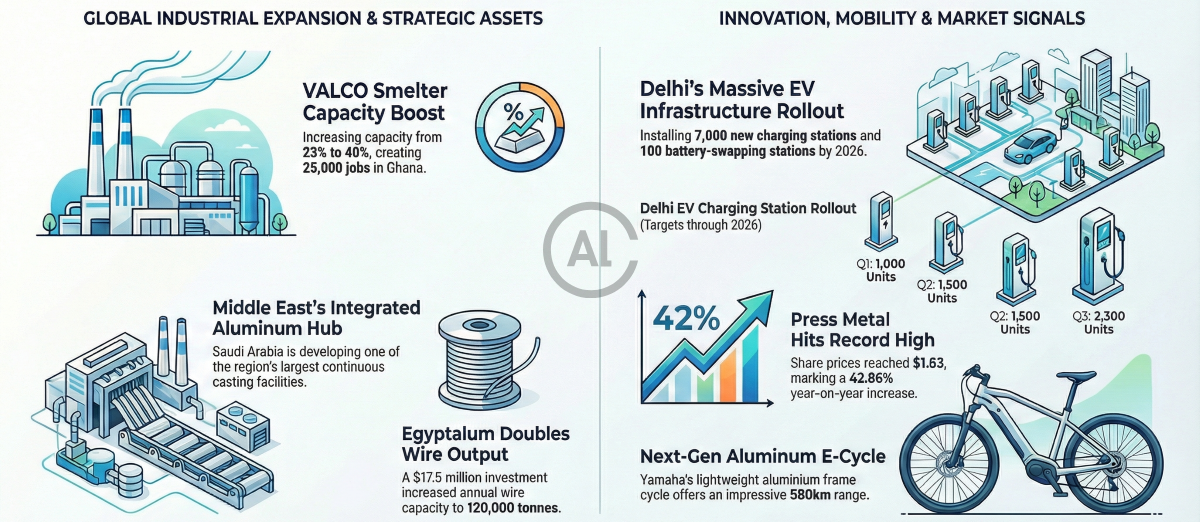 L’alluminio si trasforma: espansioni, nuove tecnologie e veicoli elettrici ridefiniscono il settore downstream
