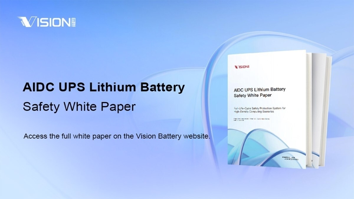 Vision Group presenta white paper sulla sicurezza delle batterie al litio UPS nei centri di calcolo AI